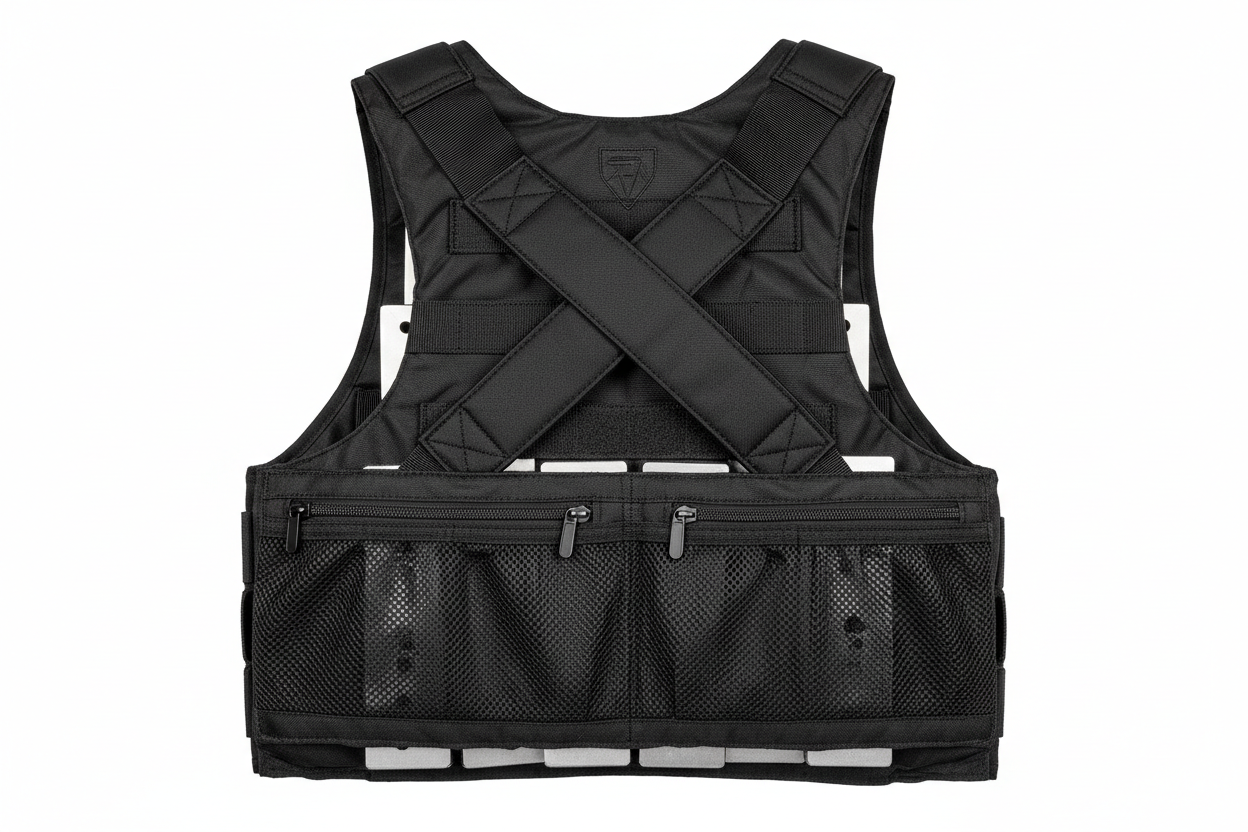 Back view of weighted vest