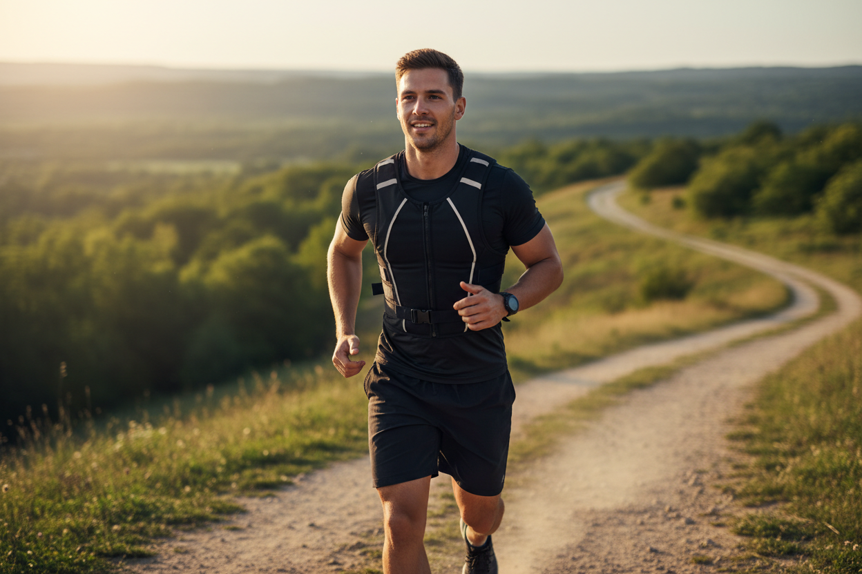 Person wearing vest outdoors